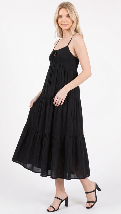 The Isla Rayon Tiered Cami Midi Dress
