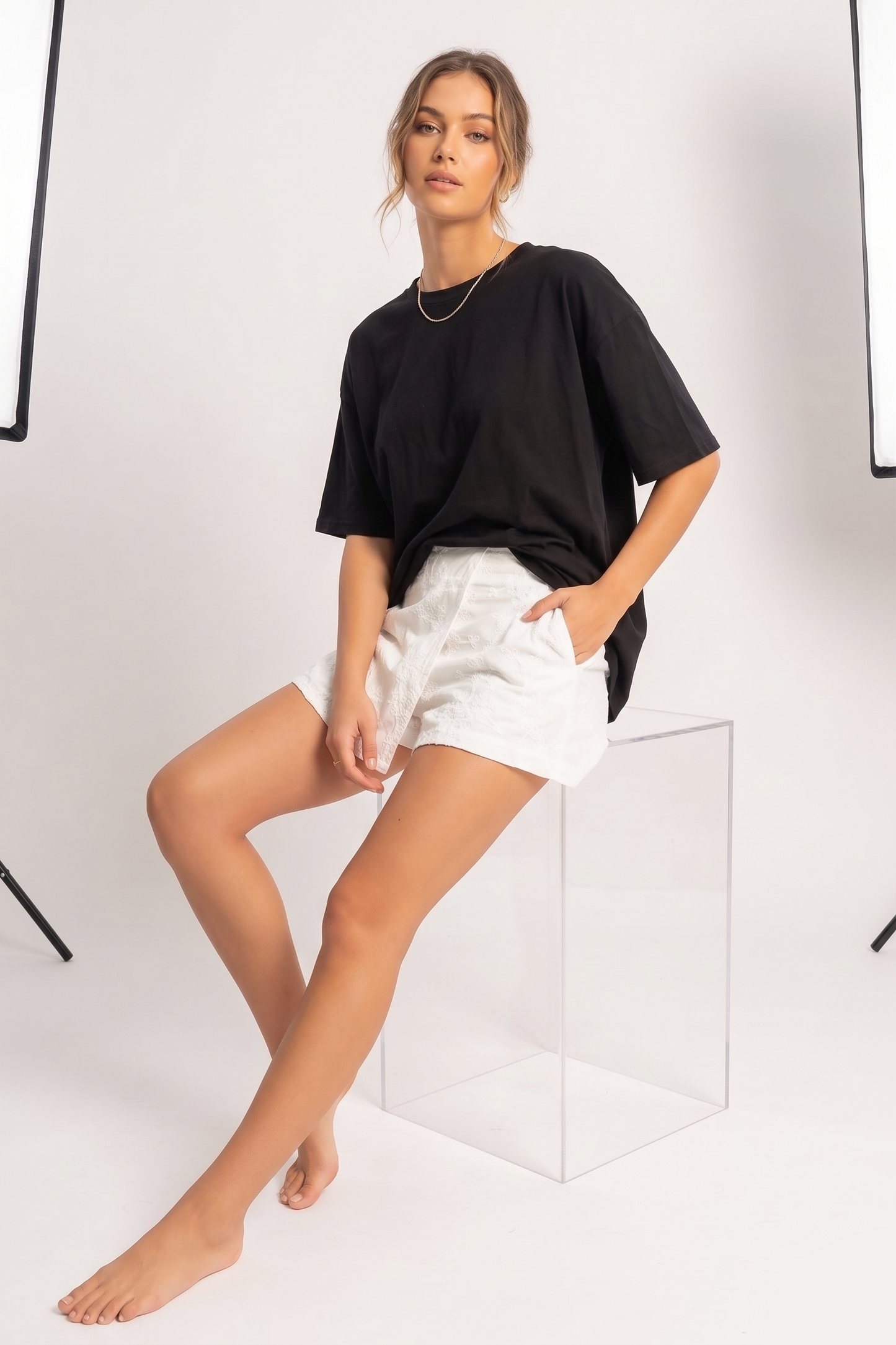 Floral Eyelet Embroidered Shorts