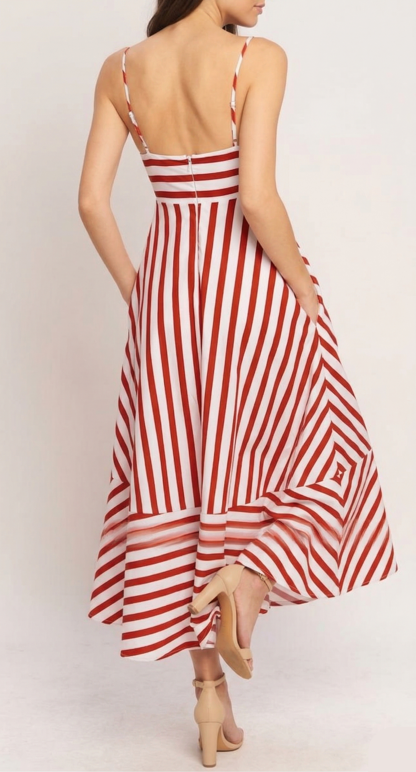 The Perspective Striped Midi Dress