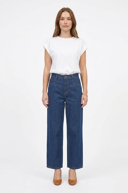 The Icon High-Rise Tailored Wide-Leg Denim