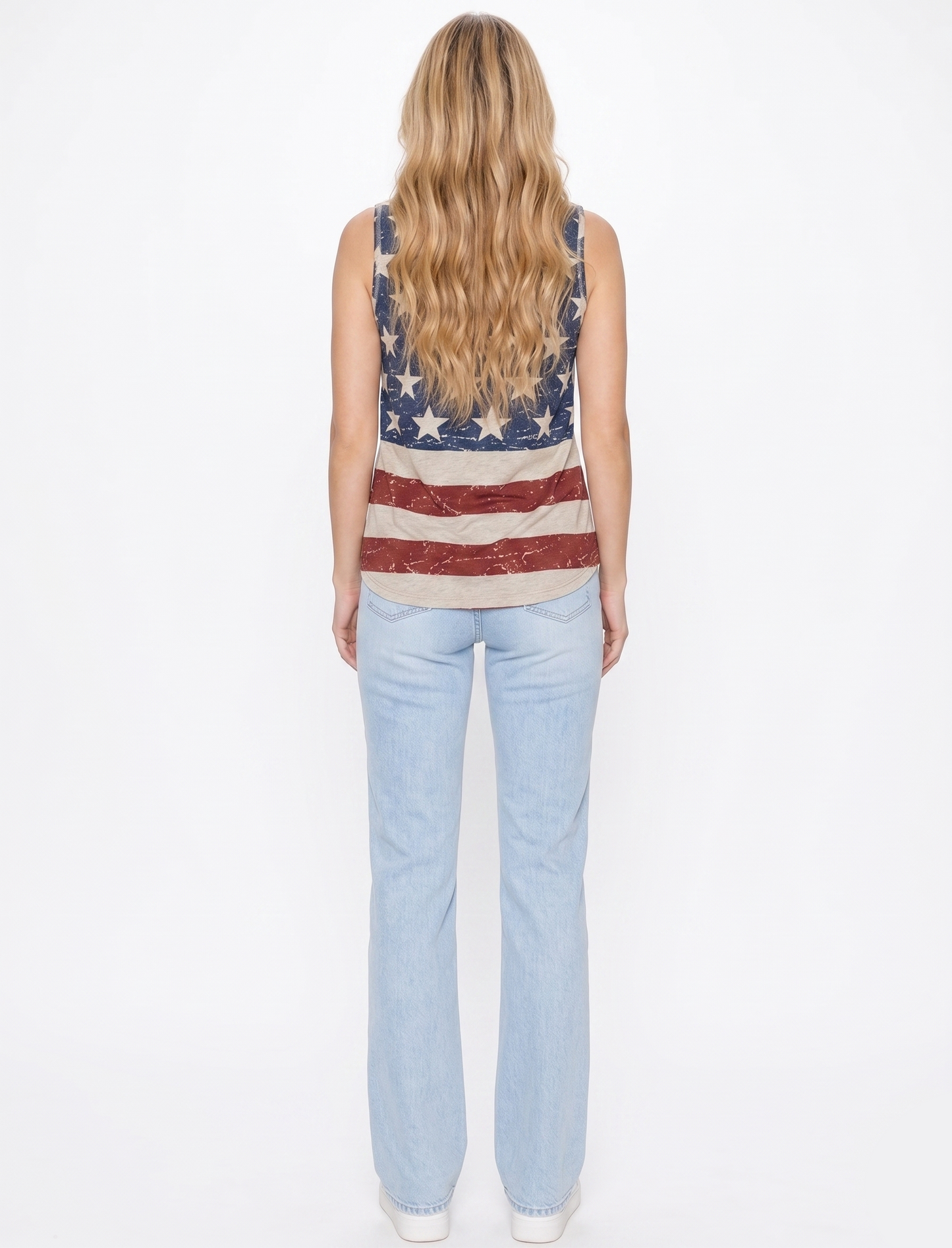 Distressed American Flag Tank Top