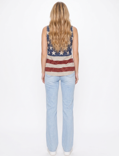 Distressed American Flag Tank Top