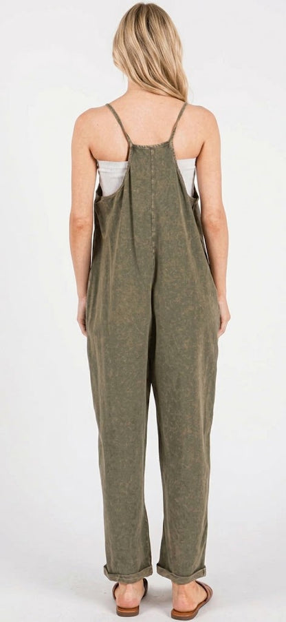 The Rowan Mineral Wash Slouchy Pocket Overalls Jumpsuit