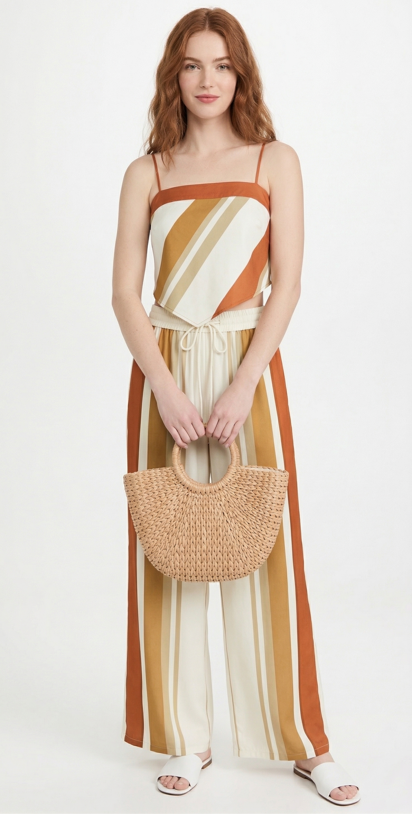 The Solstice Striped Tie-Back Co-ord top