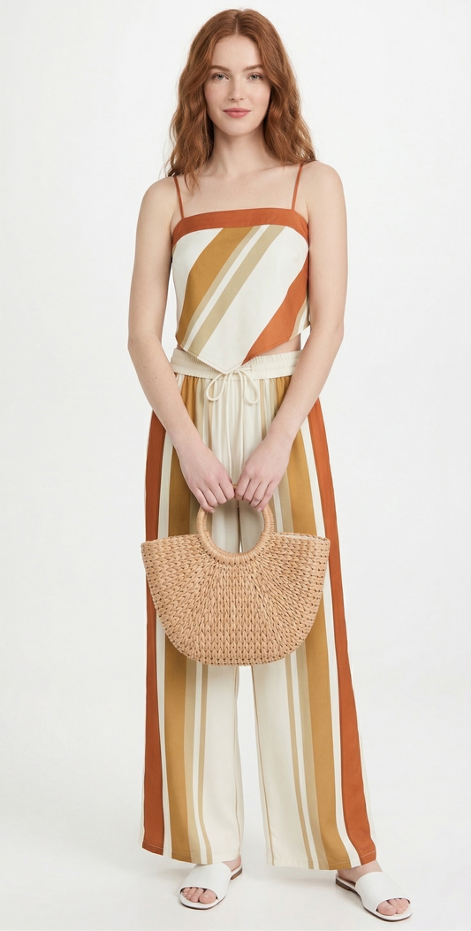 The Solstice stripe high waisted wide leg pants