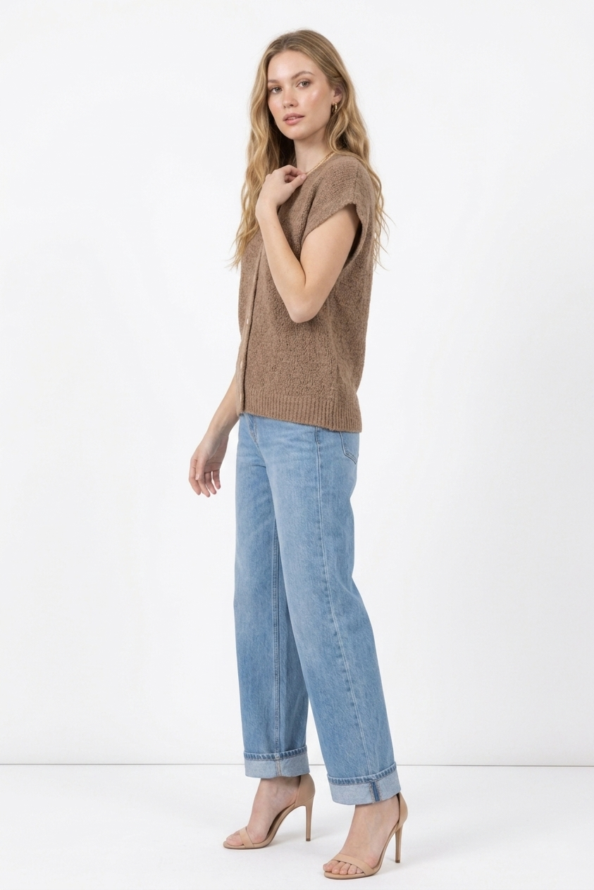 The Marled Texture Button-Front Sweater Vest