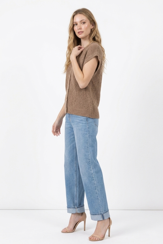 The Marled Texture Button-Front Sweater Vest