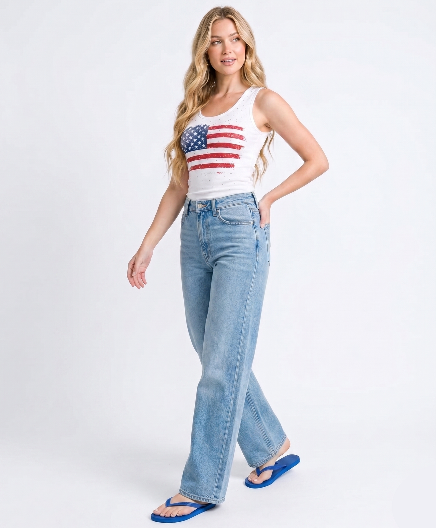 Knit USA Flag Tube Top