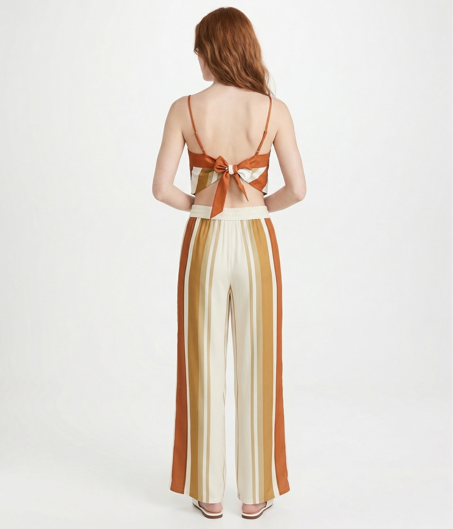 The Solstice Striped Tie-Back Co-ord top