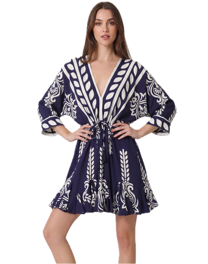 The Riviera Kimono Sleeve Boho Mini Dress