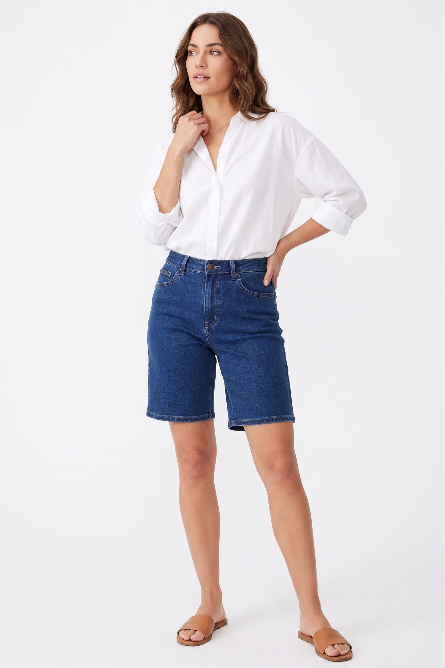 The Heritage High-Rise Denim Bermuda Short