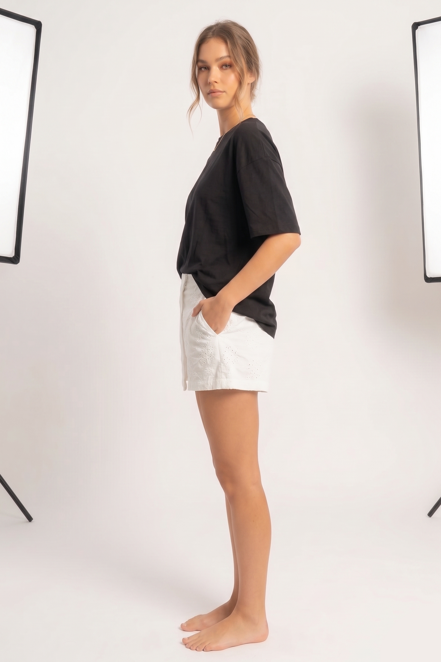 Floral Eyelet Embroidered Shorts