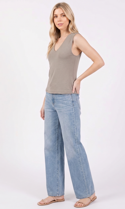 The Essential Double-Layered V-Neck Tank