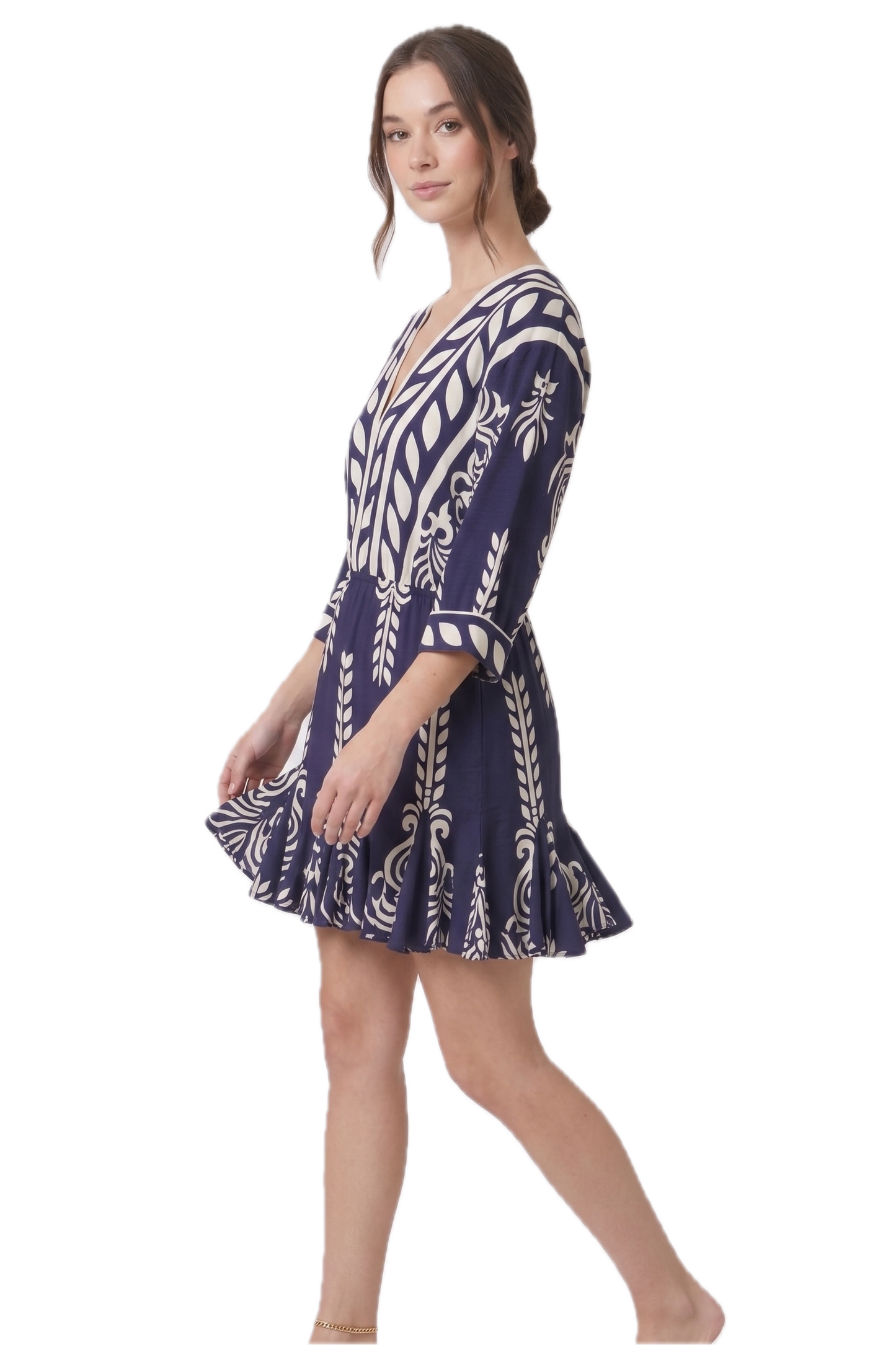 The Riviera Kimono Sleeve Boho Mini Dress