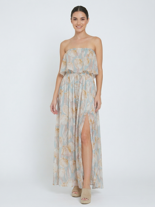 The Seraphina Strapless Tassel-Waist Maxi