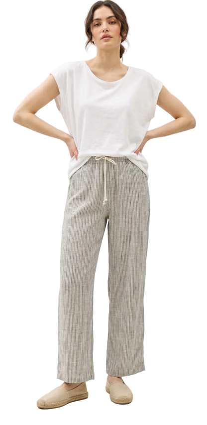 The Harbor Pinstripe Linen Drawstring Pant