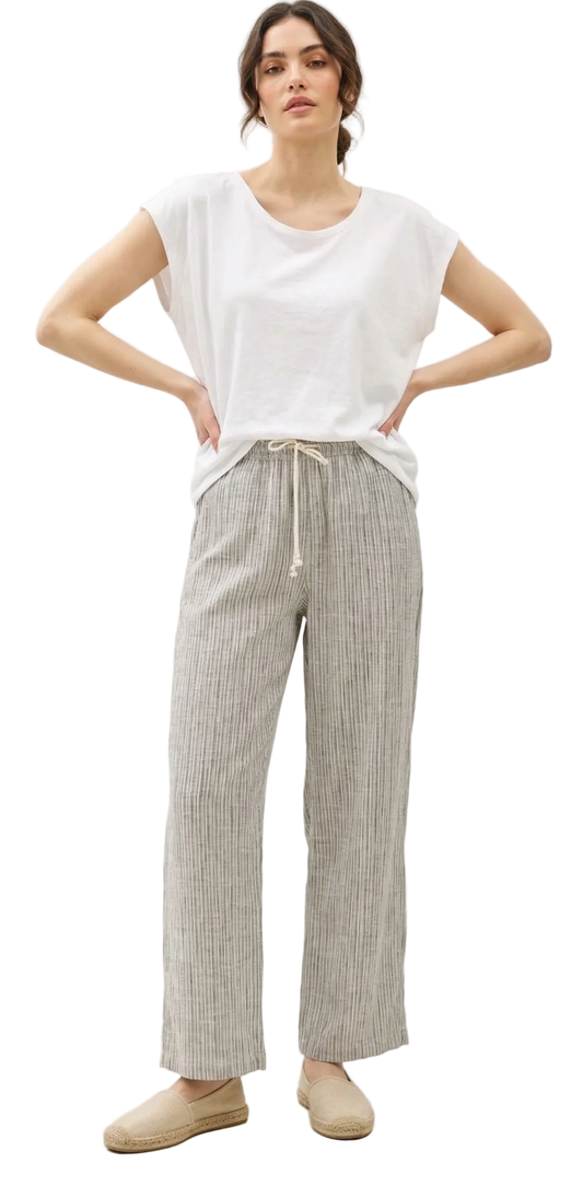 The Harbor Pinstripe Linen Drawstring Pant