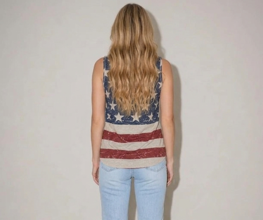 Distressed American Flag Tank Top