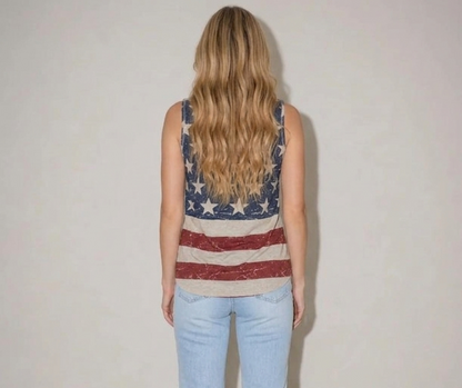 Distressed American Flag Tank Top