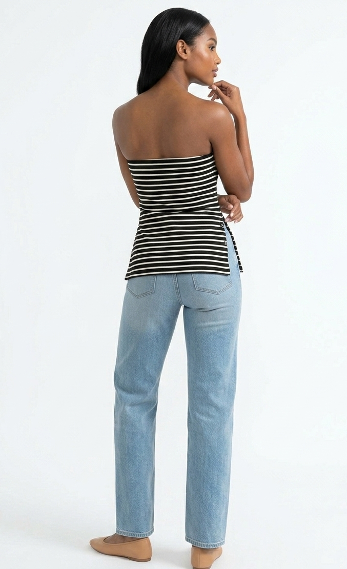The Malibu Sunset Striped Side-Slit Tube Top