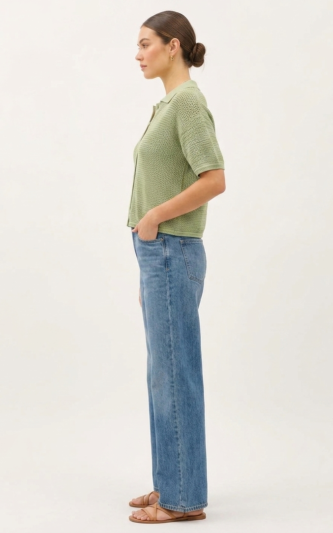 The Sage Garden Crochet Knit Polo
