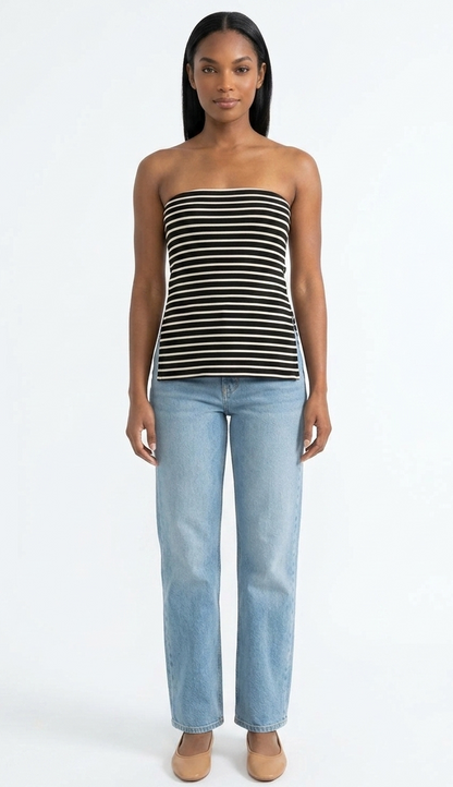 The Malibu Sunset Striped Side-Slit Tube Top