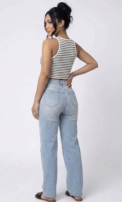 The Boardwalk Ribbed Halter Stripe Cami