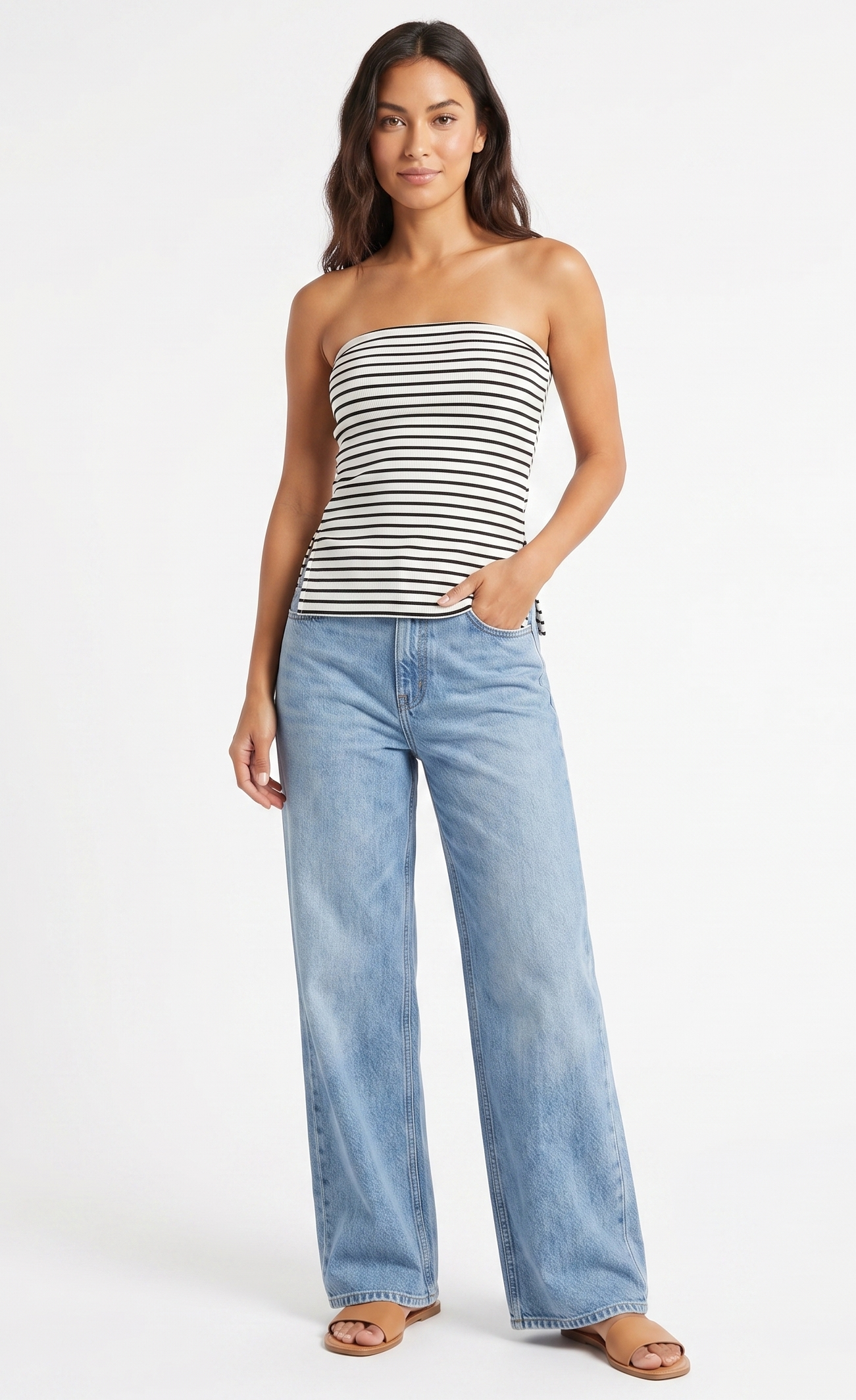 The Malibu Sunset Striped Side-Slit Tube Top