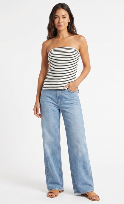 The Malibu Sunset Striped Side-Slit Tube Top