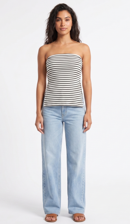 The Malibu Sunset Striped Side-Slit Tube Top