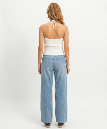 Twist-Front Halter Knit Top