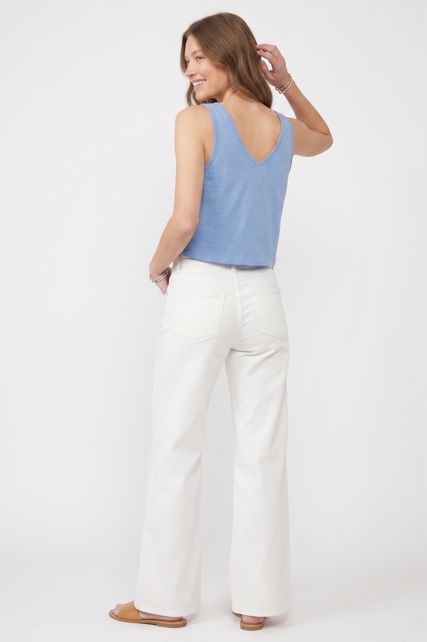 The Harbor High-Rise Wide-Leg White Jean