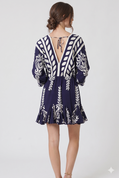 The Riviera Kimono Sleeve Boho Mini Dress
