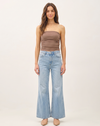 The Siena Ruched Strapless Bandeau Top