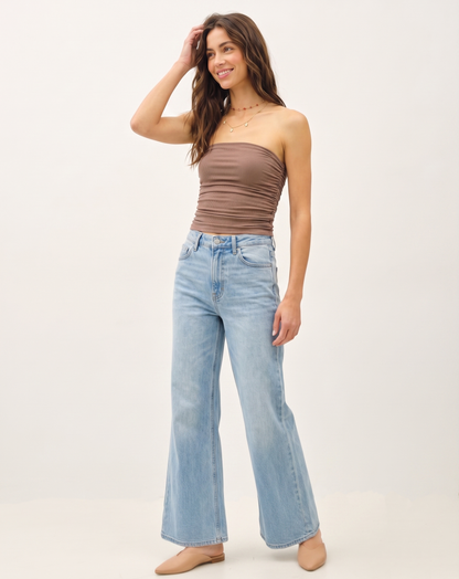 The Siena Ruched Strapless Bandeau Top